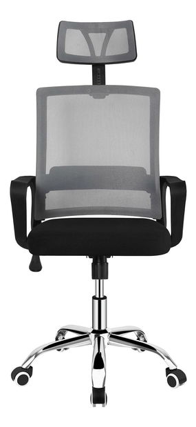 Kancelářské křeslo Děkan (světle šedá + černá + chromová)