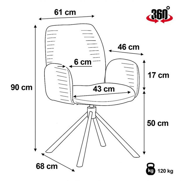 Jídelní židle Daston (černá)
