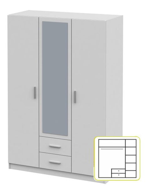 Šatní skříň Izetta Typ 2 (bílá)