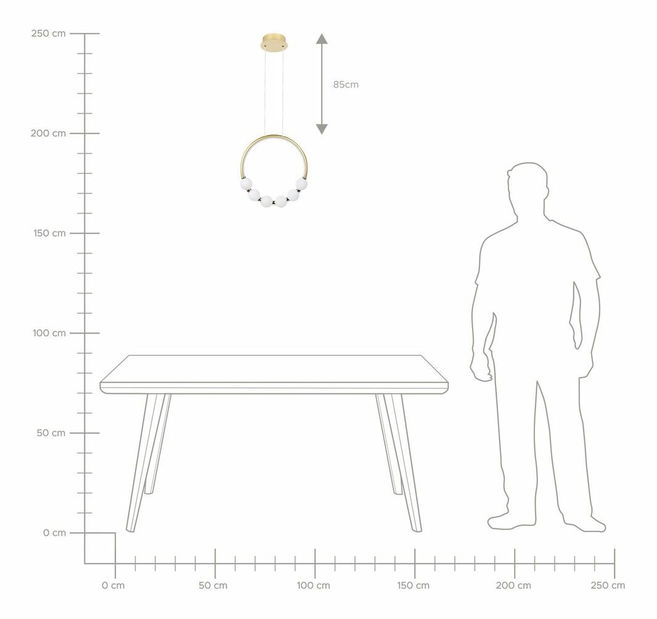 Závěsné svítidlo Foster (zlatá)