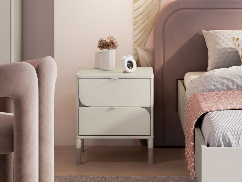 Noční stolek Heryn HR-7 (kašmír + hnědá)