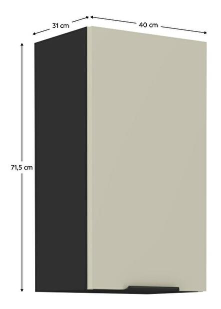 Horní kuchyňská skříňka Arikona 40 G 72 1F (kašmír + černá)