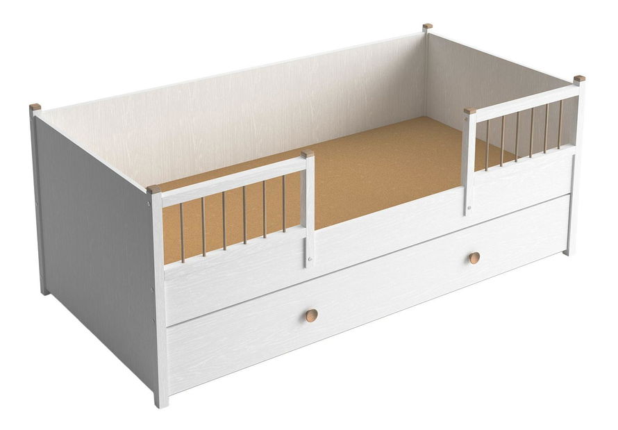 Jednolůžková postel Franc 73 (bílé dřevo)