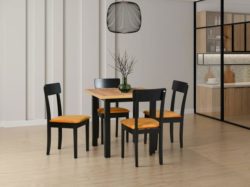 Jídelní stůl Misha 8 (dub wotan + bílá) (pro 4 až 6 osob)