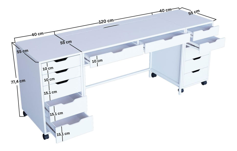 Toaletní stolek Durun 55 (bílá matná)