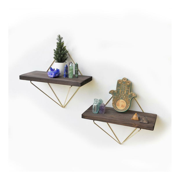  Dekorativní nástěnná police Duvelo 14 (ořech)