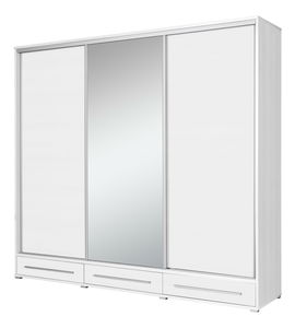 Šatní skříň s posuvnými dveřmi Hajoresta 1 (bílá) (se zrcadlem)