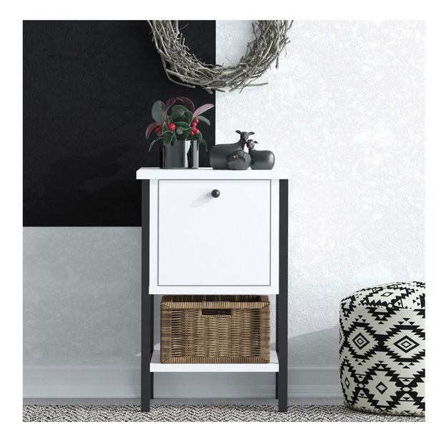 Příruční stolek Aliex 1 (bílá + černá)