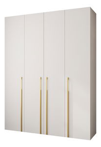Šatní skříň 190 cm Carmela 50-3 (bílá + zlatá)