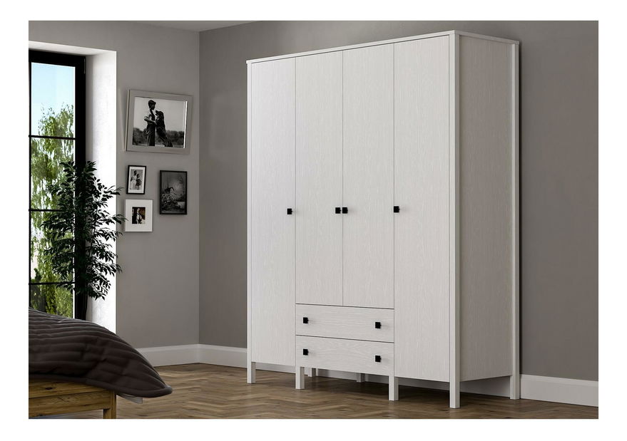 Šatní skříň Franc 74 (bílé dřevo)