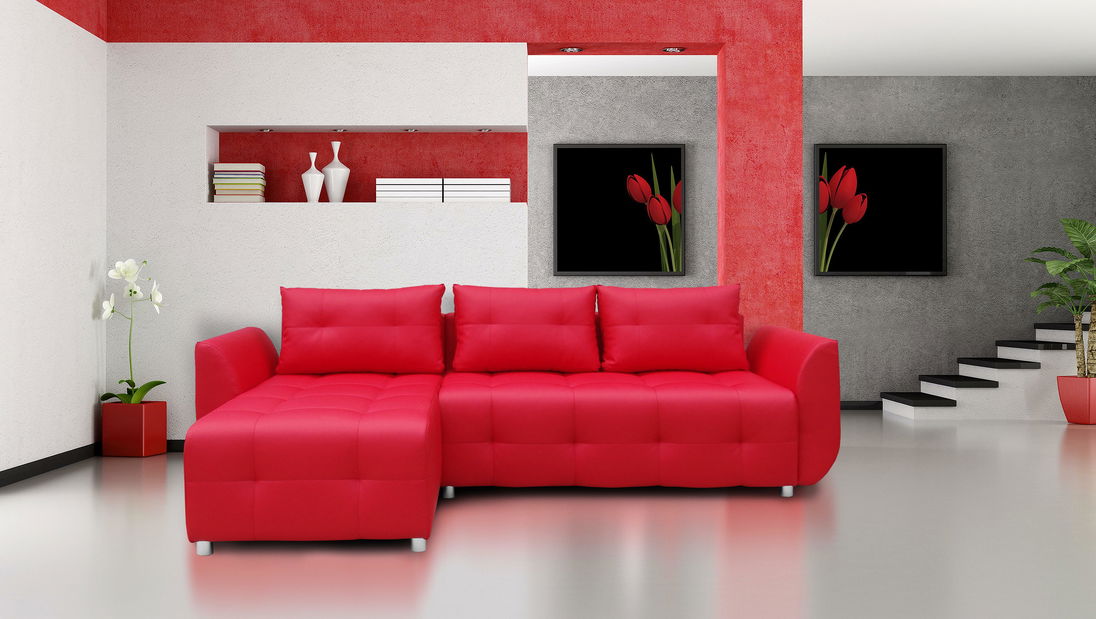 Rohová sedací souprava Brayton (červená)