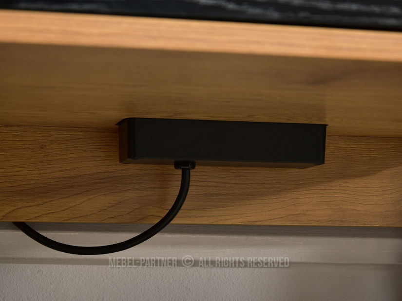 Noční stolek Emmo (dub + černá)