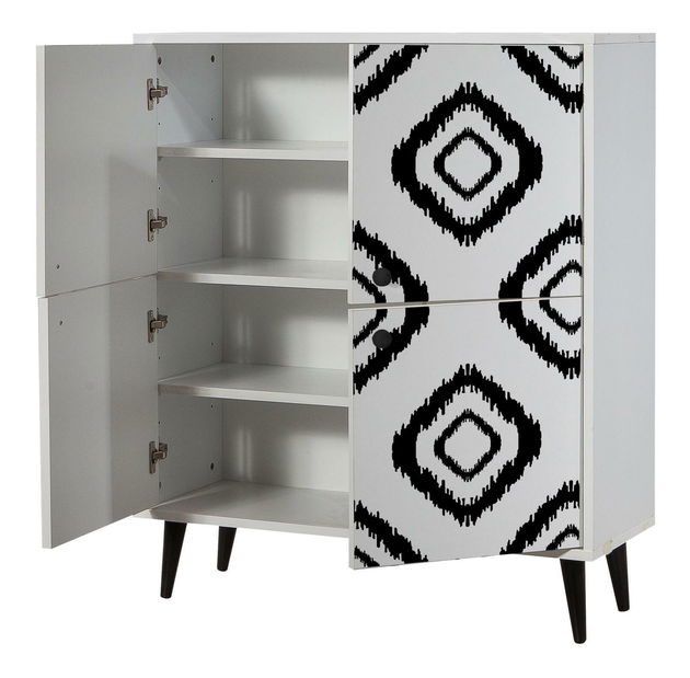 Skříňka Maluxe (černá + bílá)