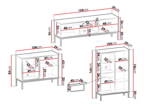 Nábytek do obývacího pokoje Dernas I (grafit + dub wotan)
