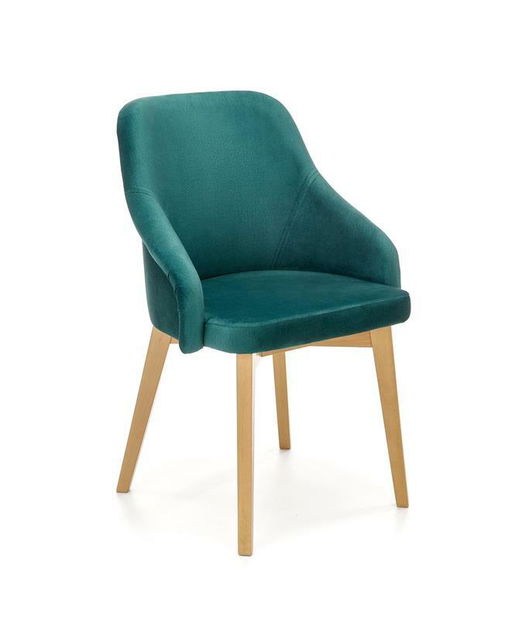 Jídelní židle Tumble (smaragdová + dub medový)
