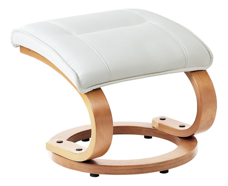 Masážní křeslo MAJENE (umělá kůže) (béžová) (s taburetkou)