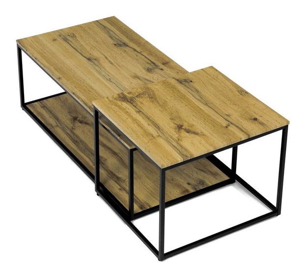 Set 2 konferenčních stolků Crearse (dub divoký)