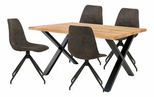 Jídelní set Tornora (přírodní + šedá)