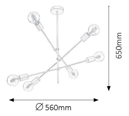 Závěsné svítidlo Lanny 2104 (černá + zlatá)