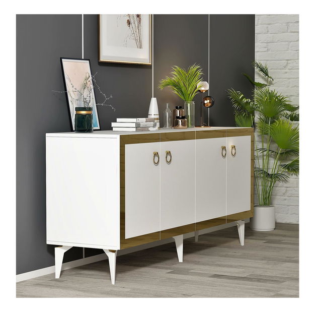 Skříňka Muvuta 1 (bílá + zlatá)