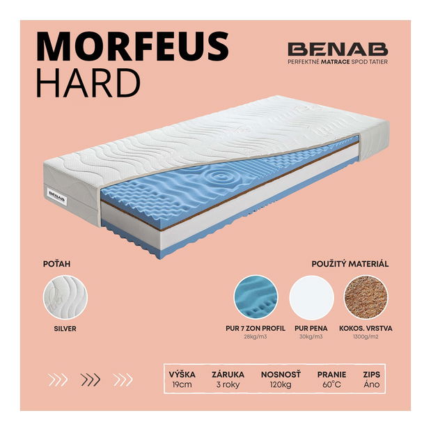 Pěnová matrace Benab Morfeus Hard 195x90 cm (T3/T5)