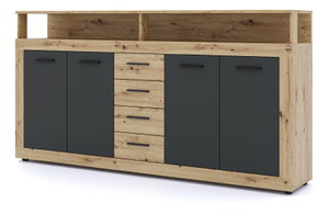 Komoda Lenita XXL (dub artisan + černá)