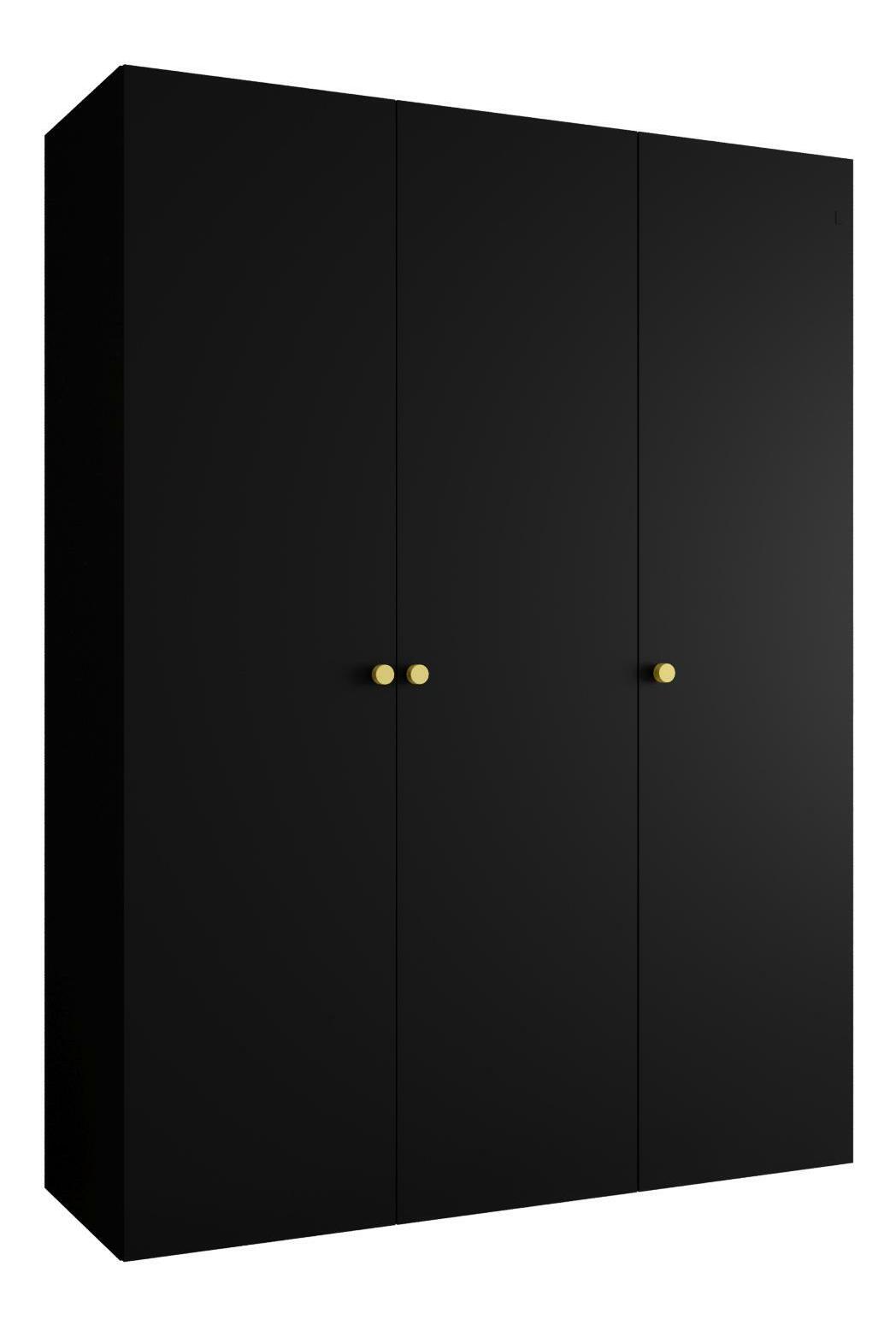 Šatní skříň 150 cm Parna 1 (černá + zlatá)