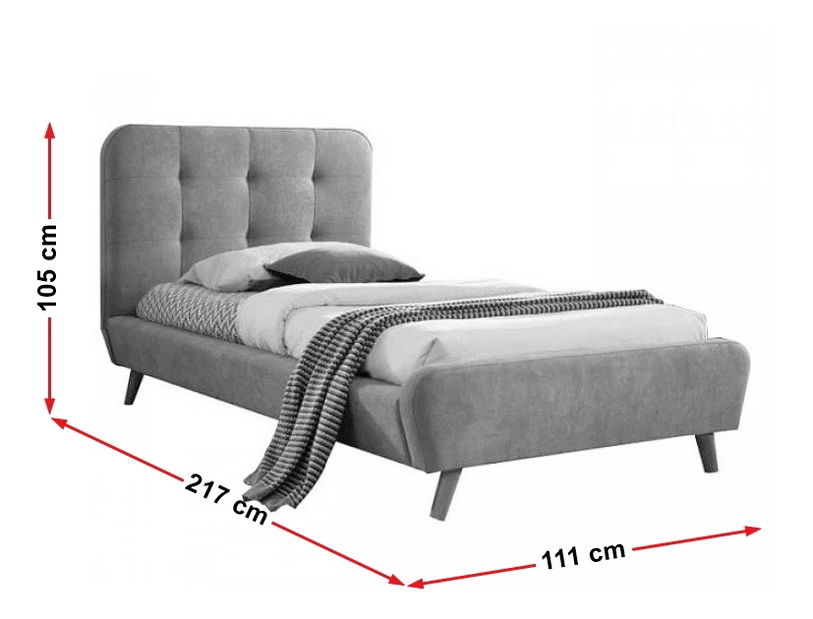 Jednolůžková postel 90 cm Temika (růžová) (s roštem)