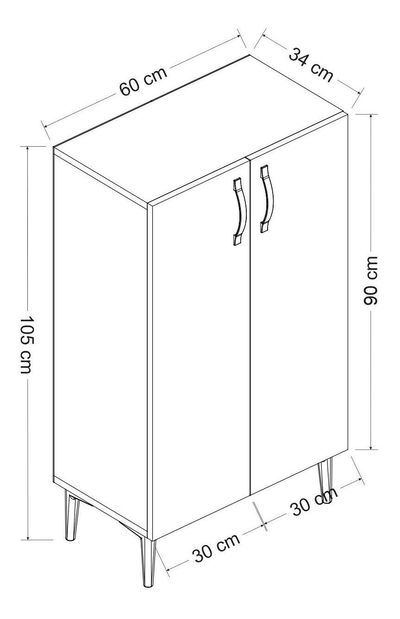 Botník (skříňka na boty) Volele (ořech)