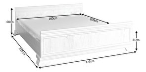 Manželská postel 160 cm Kraz KLS (s roštem) (sosna andersen)