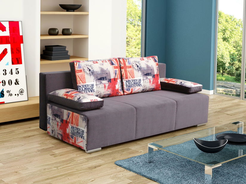 Pohovka Arborea (šedá + vzor London)