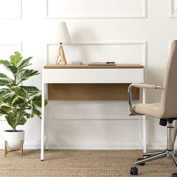 Psací stolek Malaguena (dub + bílá)