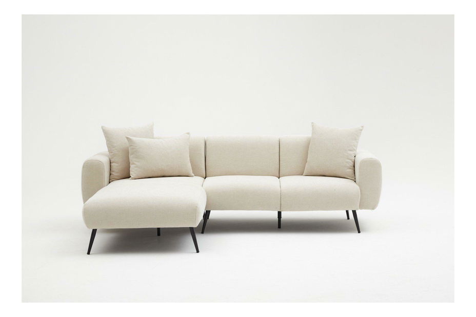 Rohová sedací souprava Slider (L) (krémová)