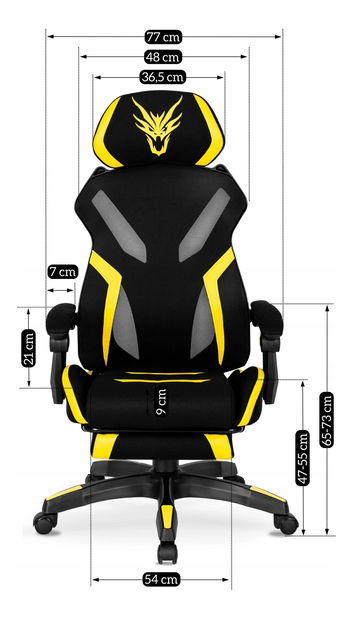 Herní křeslo Mananera (černá + žlutá)