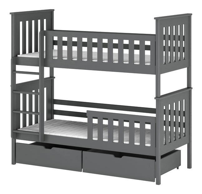 Dětská postel 80 cm Olive (s roštem a úl. prostorem) (grafit)