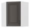 Rohová horní kuchyňská skříňka Sheila GR 58 x 58 GN 72 1F (bílá + grafit)
