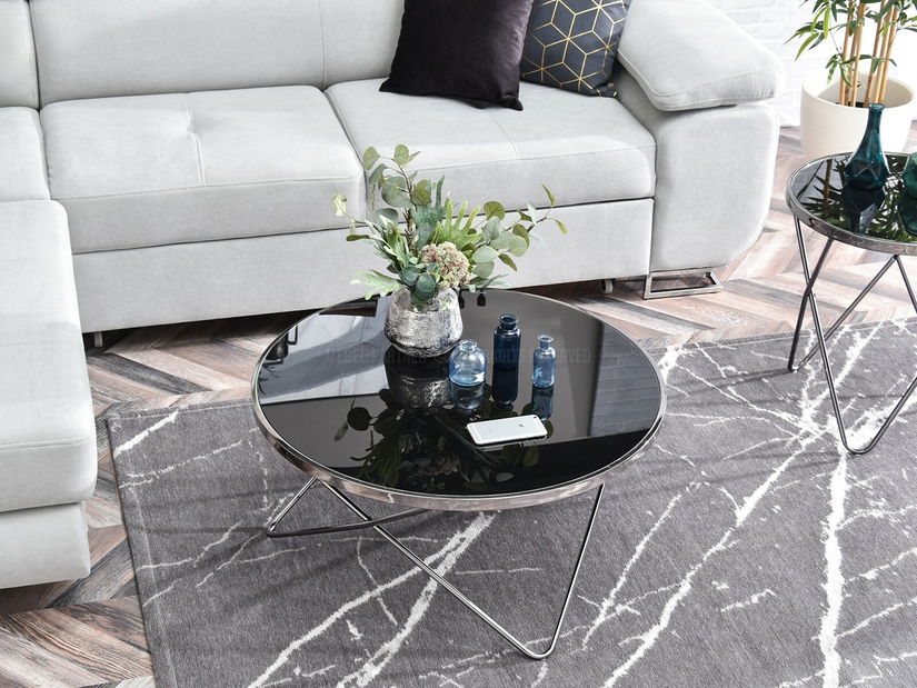 Konferenční stolek Armin Xl (chromová + černá)