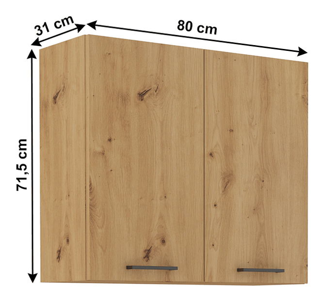 Horní kuchyňská skříňka Meriel 80 G-72 2F (dub artisan)