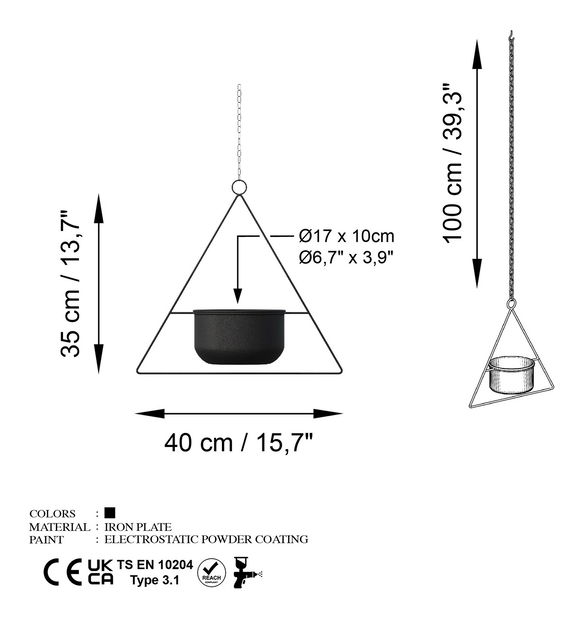 Dekorativní hrnec Huzaifa (černá)