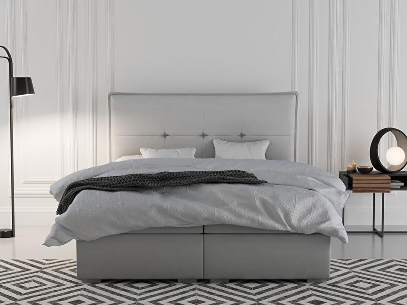 Kontinentální postel 180 cm Carla (fialová)(s úložným prostorem)