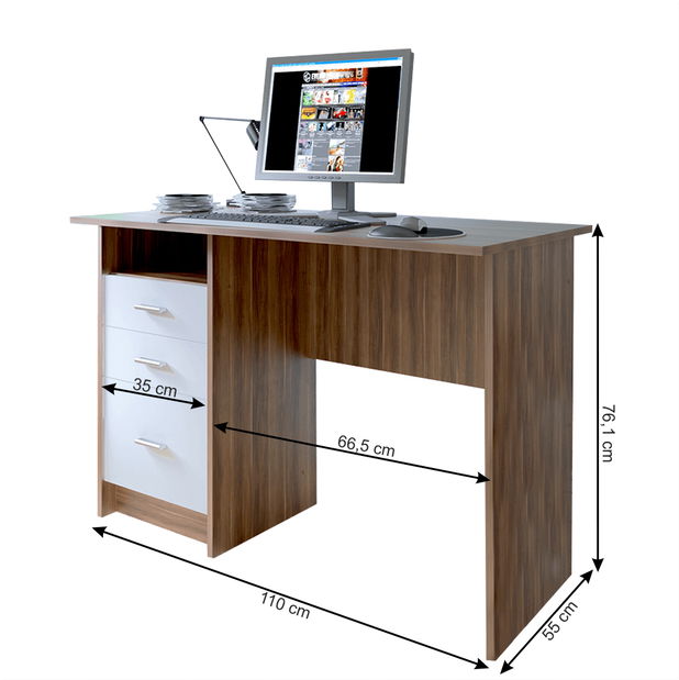 PC stolek Spencer (švestka + bílá)