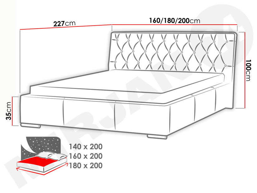 Manželská postel 180 cm Externa (bílá)