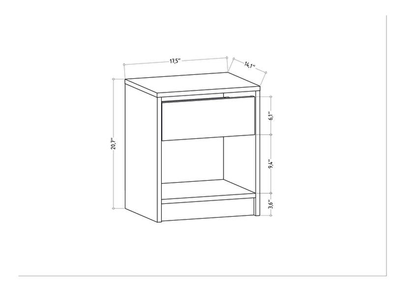  Noční stolek Shermen (bílá)