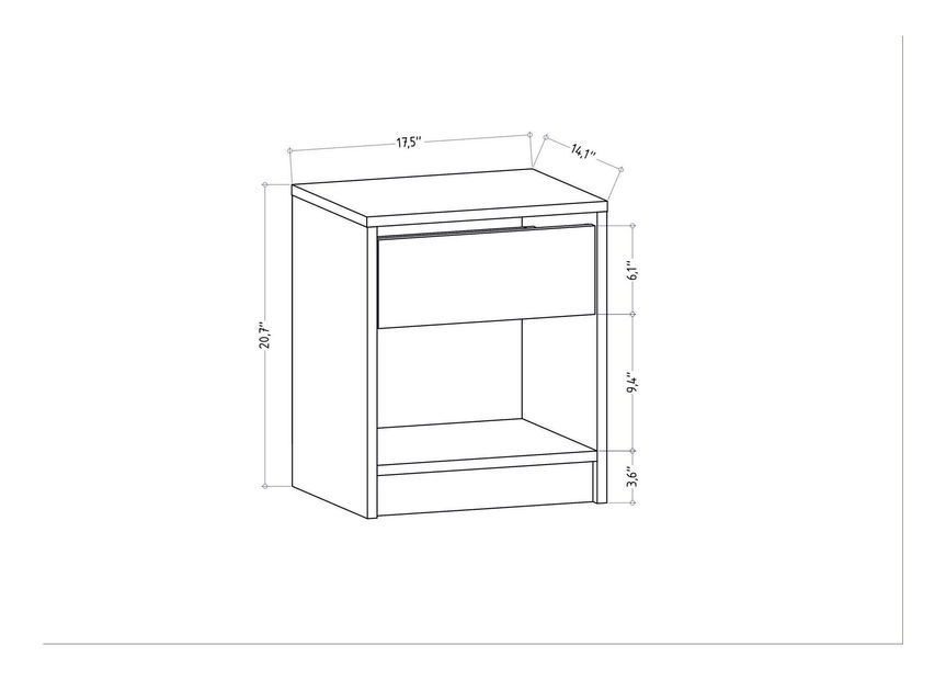 Noční stolek Shermen (bílá)