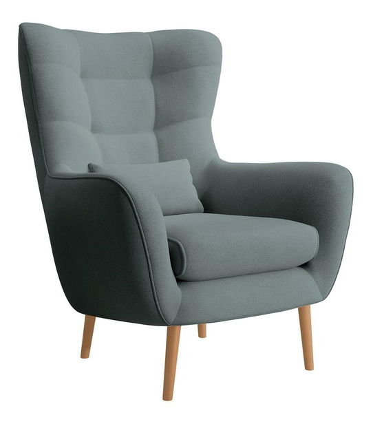 Křeslo s podnožkou Veneza VZ1 (tmavě šedá + buk)