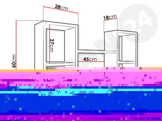 Závěsný regál na zeď Cyzara 002 (bílá)