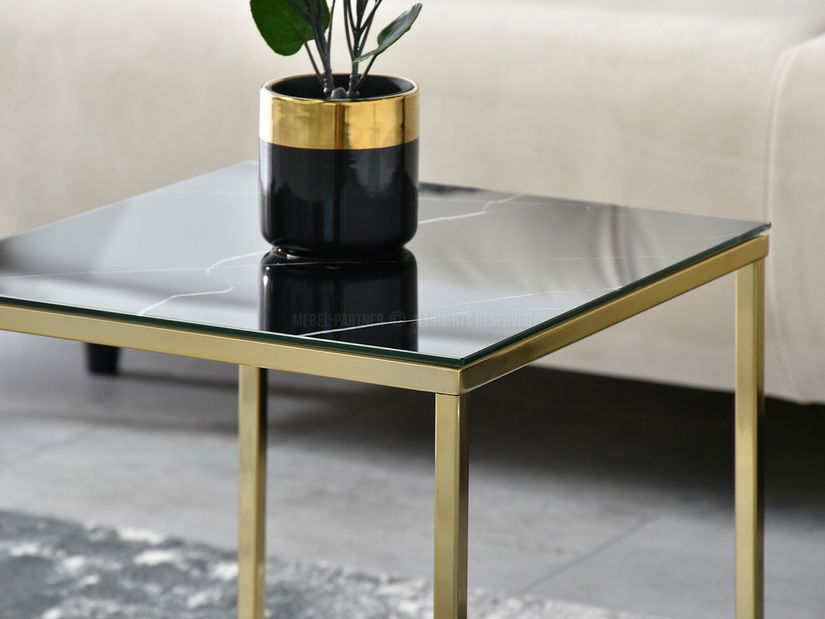 Konferenční stolek Bella S (černá + zlatá)