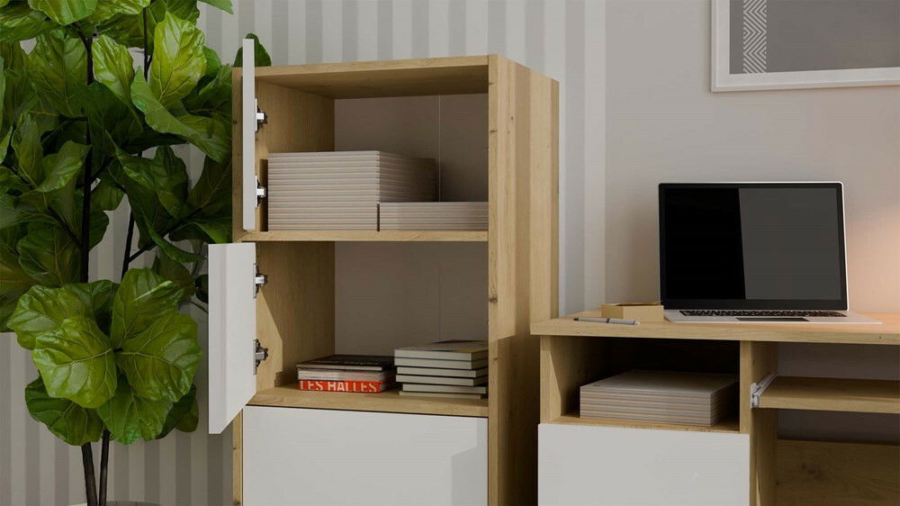 Skříňka Afoctera 1 (dub artisan + bílá)