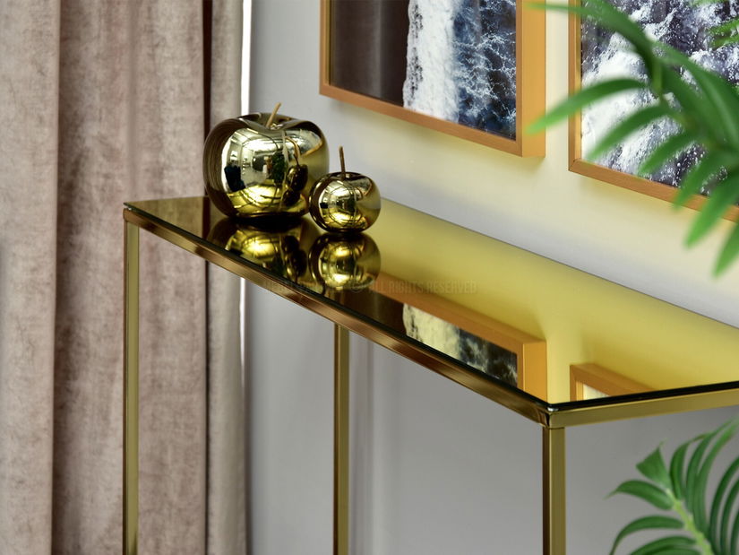 Konzolový stolek Bella Kons (zlatá + zlatá)