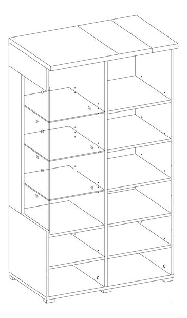 Vitrína Laurie Typ 06 P (dub canyon monument + lesk šedý pískový)